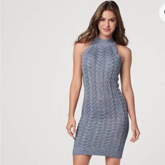 Mock Neck Sleeveless Sweater Dress - Picture 1 of 9